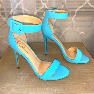 Light blue high heeled sandals